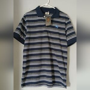 Classic Navy Striped Polo Shirt